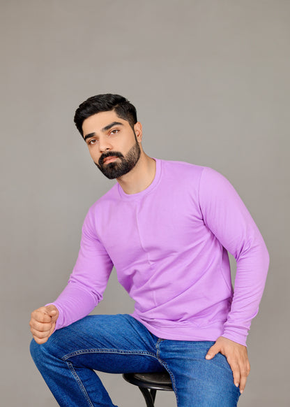 Men's Solid Lavender Sweatshirt