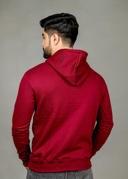 Men's Solid Wine Hoodie