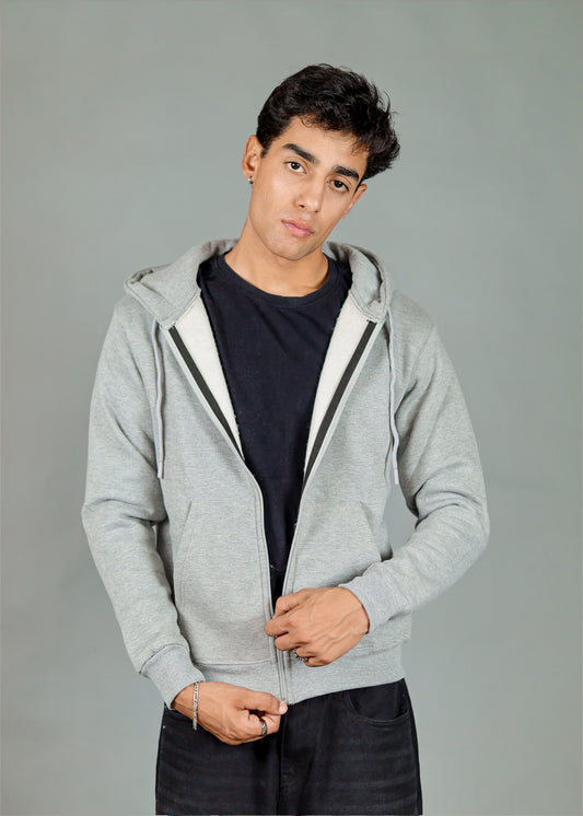 Men's Premium Grey Zipper Hoodie