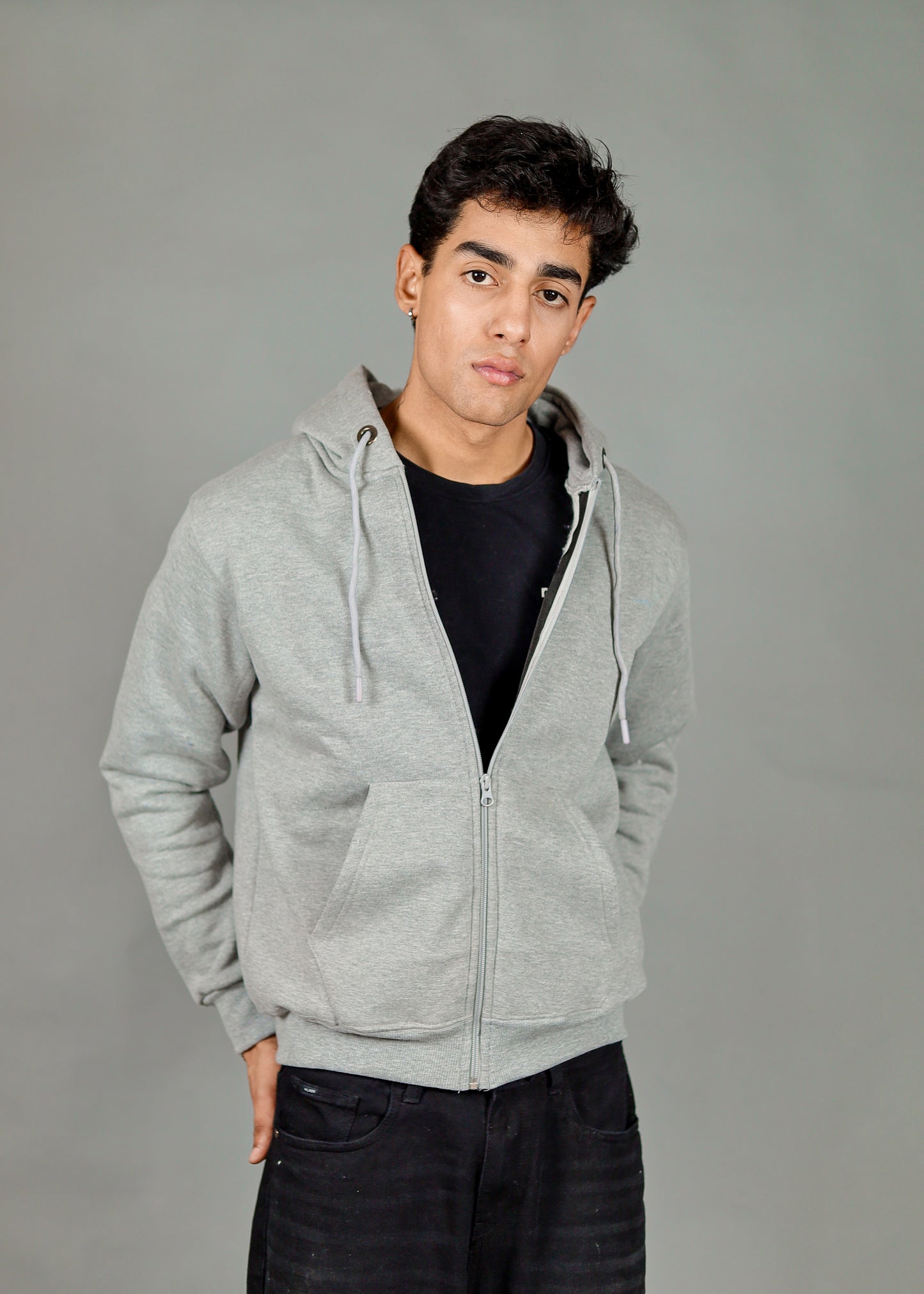 Men's Premium Grey Zipper Hoodie