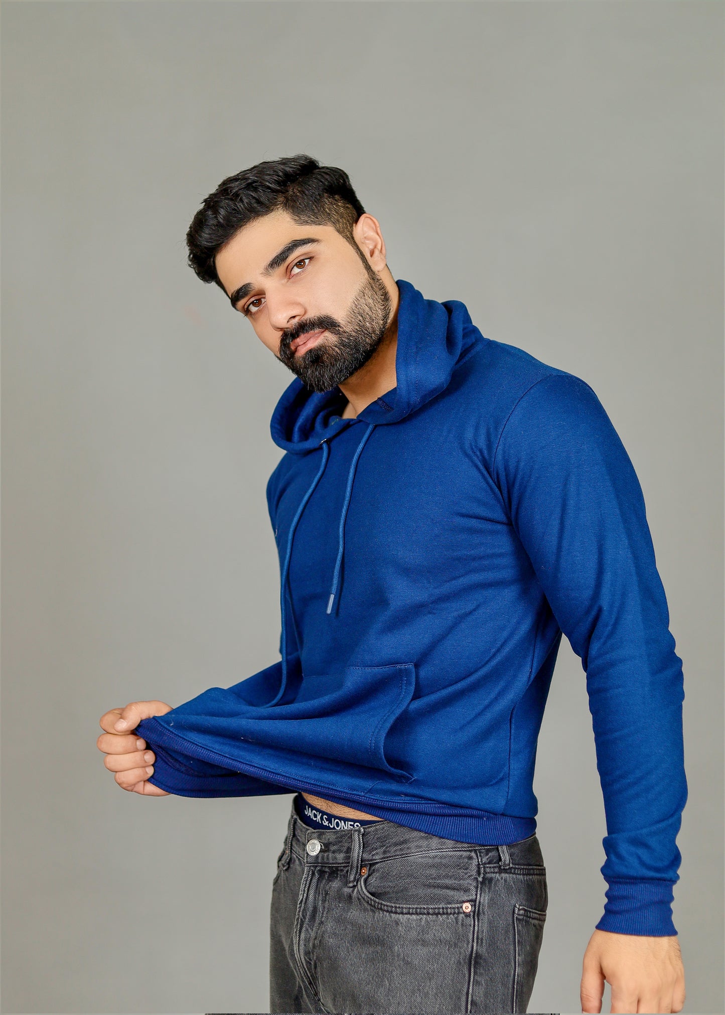 Men's Solid Navy Hoodie