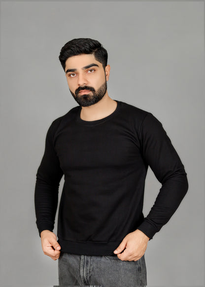 Men's Solid Black Sweatshirt