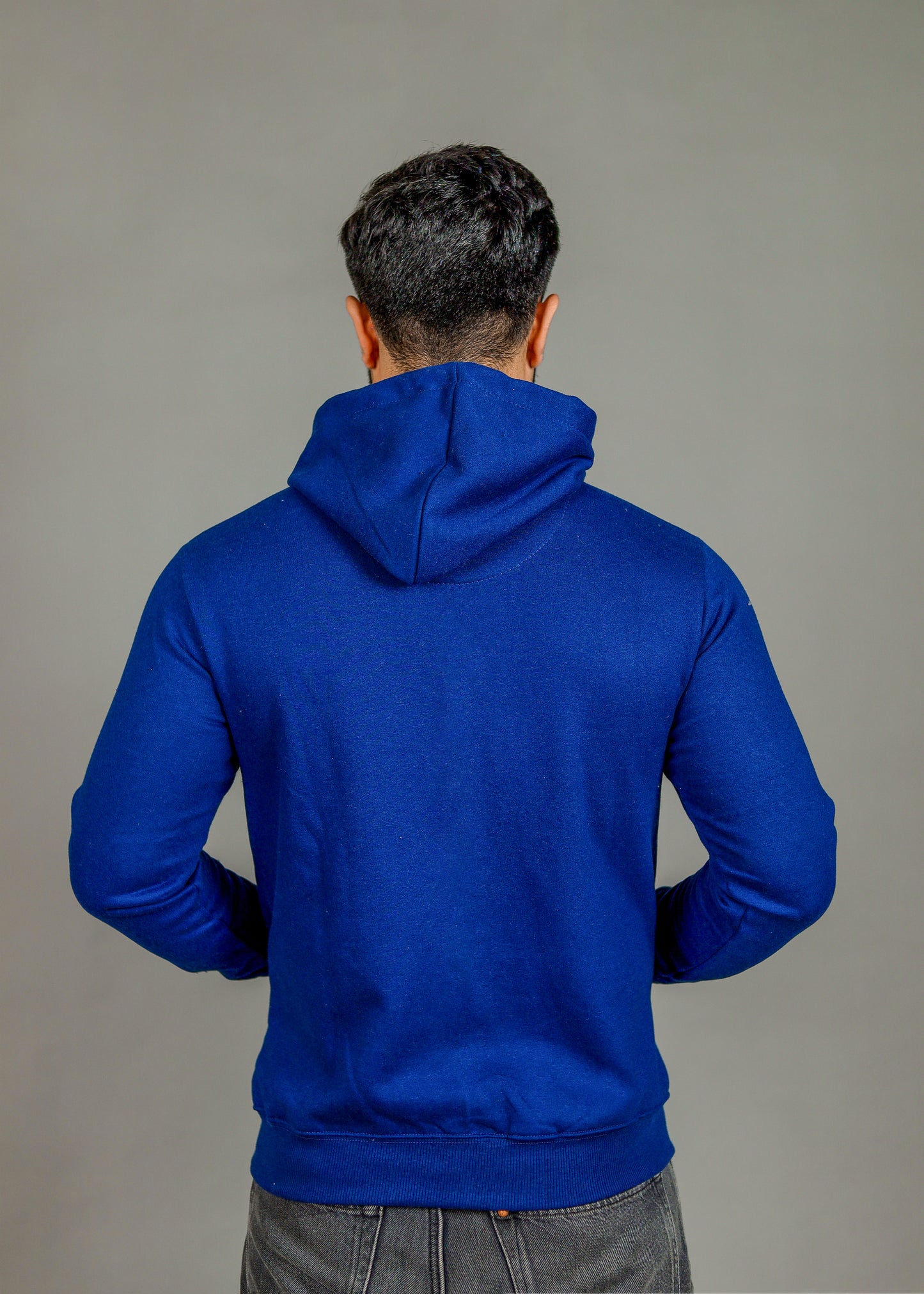 Men's Solid Navy Zipper Hoodie