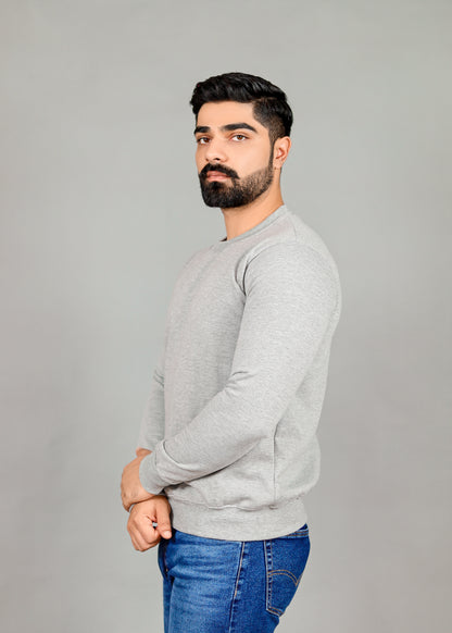 Men's Solid Grey Sweatshirt