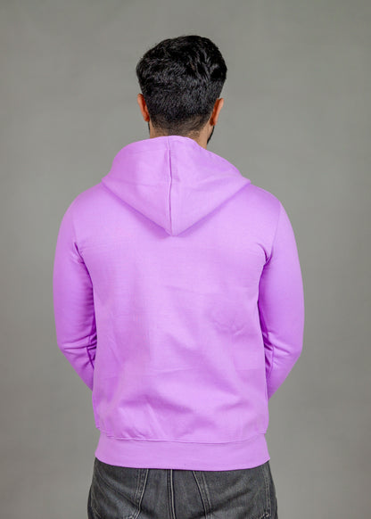 Men's Solid Lavender Zipper Hoodie