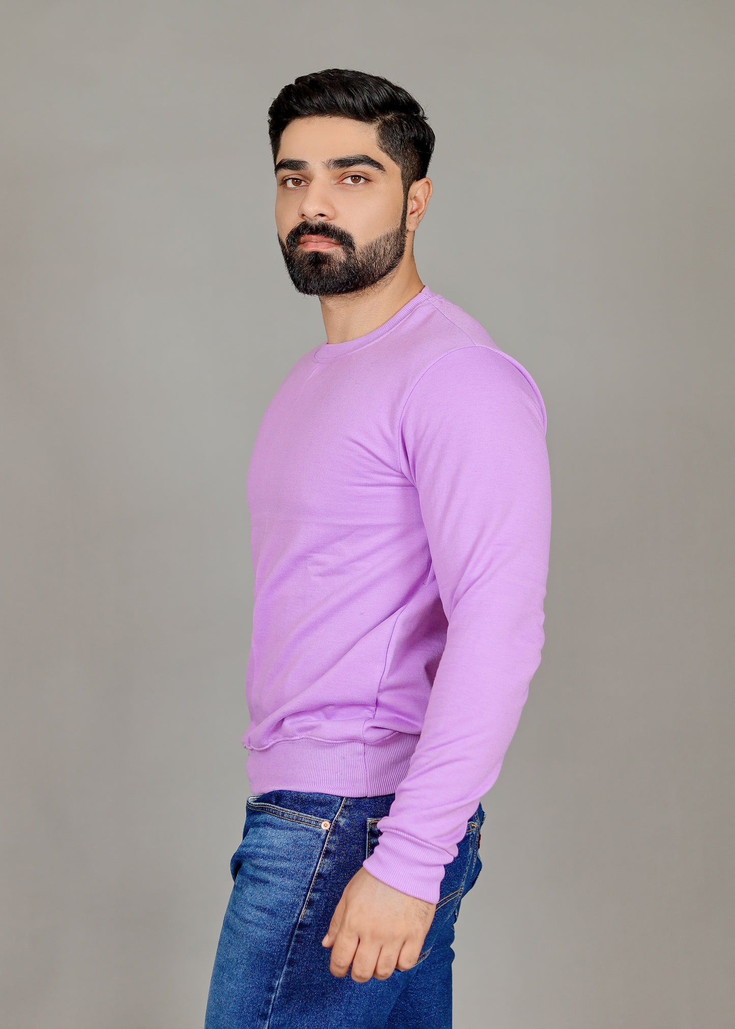 Men's Solid Lavender Sweatshirt