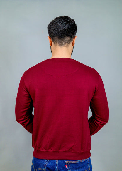 Men's Solid Wine Sweatshirt