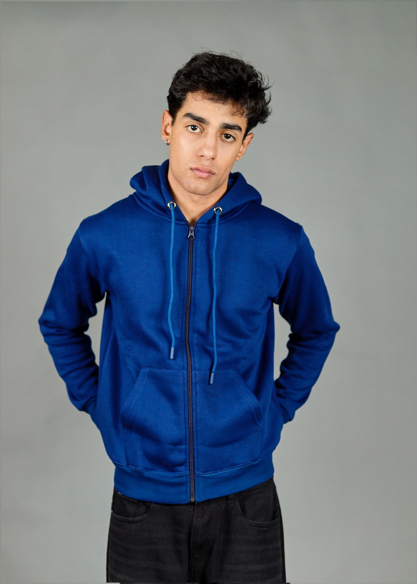 Men's Premium Navy Zipper Hoodie