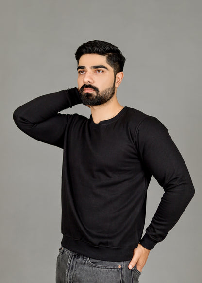 Men's Solid Black Sweatshirt